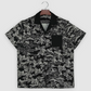 Okinawa Textile Pattern Button-Up Shirt with Pocket